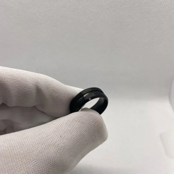 Men's Classic Black Stainless Steel Ring - Picture 3 of 4